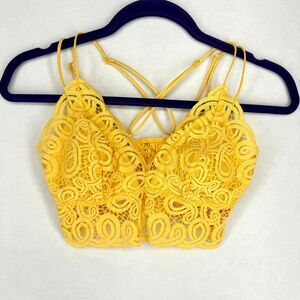 PINK Victoria's Secret Yellow‎ Lace Bralette Womens Size M